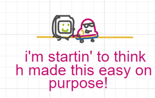 A panel from Running Duos, episode four of the Board Boards object show by Furretwalk/WalkingFurret.